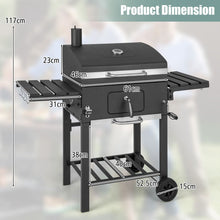 Load image into Gallery viewer, Barbecue à Charbon de Bois Portable avec 2 Tables d'Appoint Noir