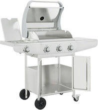 Load image into Gallery viewer, Furniture Select-Barbecue à gaz avec 4 brûleurs en acier inoxydable Argenté