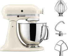 Load image into Gallery viewer, KitchenAid Robot Pâtissier I Artisan I Robot cuisine multifonctions à tête inclinable I Avec 4 accessoires I Bol de 4,8L | Crème