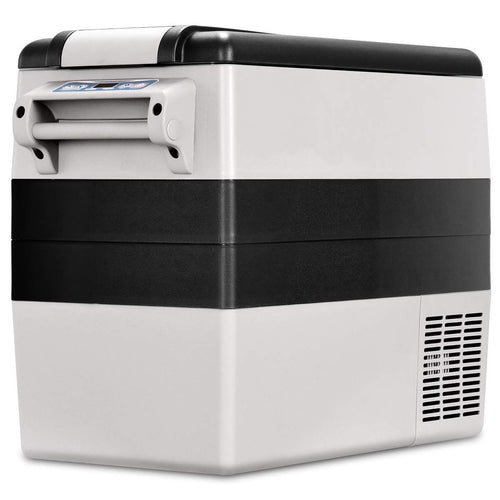 Réfrigérateur 52l de Voiture -20℃/+10℃ Mini Réfrigérateur Portable Ecran Lcd Adaptateur 69x34,5x52,5cm Noir+Gris