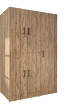 Load image into Gallery viewer, ROOMART Dora - Armoire de machine à laver - Pour sèche-linge et machine à laver - En 4 couleurs - Avec portes et panneau coulissant - Blanc - Chêne blanc - Chêne anthracite - Chêne blanc (chêne blanc)