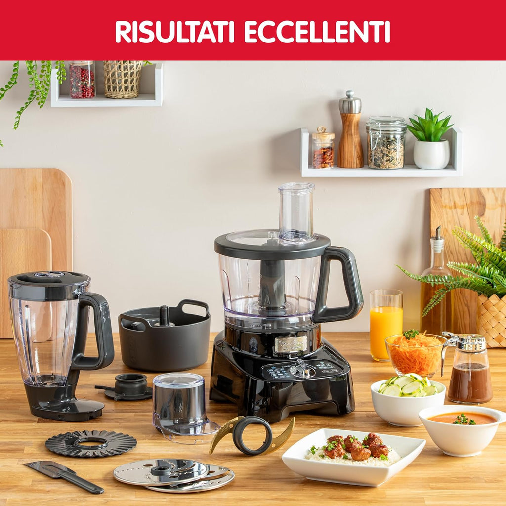 Moulinex Robot multifonction, 1000 W, 28 fonctions, Bol 3 L, Blender 2 L, Hachoir, Disques pour râper et émincer, Lames inox titanium, Robot cuisine, DoubleForce FP821811
