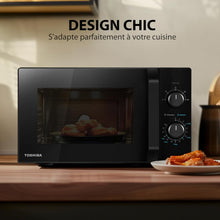 Load image into Gallery viewer, Toshiba Micro-ondes 20L MW2-MM20P(BK), Micro-ondes sur Pied, 800W, 5 Niveaux de Puissance, avec Décongélation Facile, éclairage LED à l'intérieur, Noir