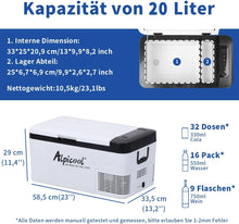 Load image into Gallery viewer, Alpicool LGMP8 8L Glaciere Portable Réfrigérateur Voiture Camping Congélateur 12/24V Mini Frigo pour Maison, Bureau ou Pique-Nique en Plein Air/ -20 à 20℃(Batterie Non Incluse)