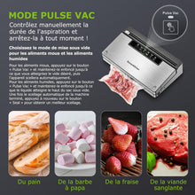 Load image into Gallery viewer, Bonsenkitchen Food Vacuum Sealer Machine, 5 Modes-8L/min, Globefish Technology for Continuous Work at High Speed, Includes 100 Vacuum Bags and 1 Roll Bag