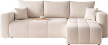Load image into Gallery viewer, GREKPOL Canapé d'angle Convertible 145x248 à Gauche ou à Droite - Canapé 3 Places Convertible Beige avec Espace de Rangement