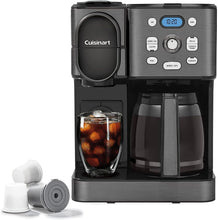 Load image into Gallery viewer, Cuisinart Cafetière, carafe en verre de 12 tasses, cafetière automatique chaude et glacée, machine à café à serveur unique, acier inoxydable noir, SS-16BKS