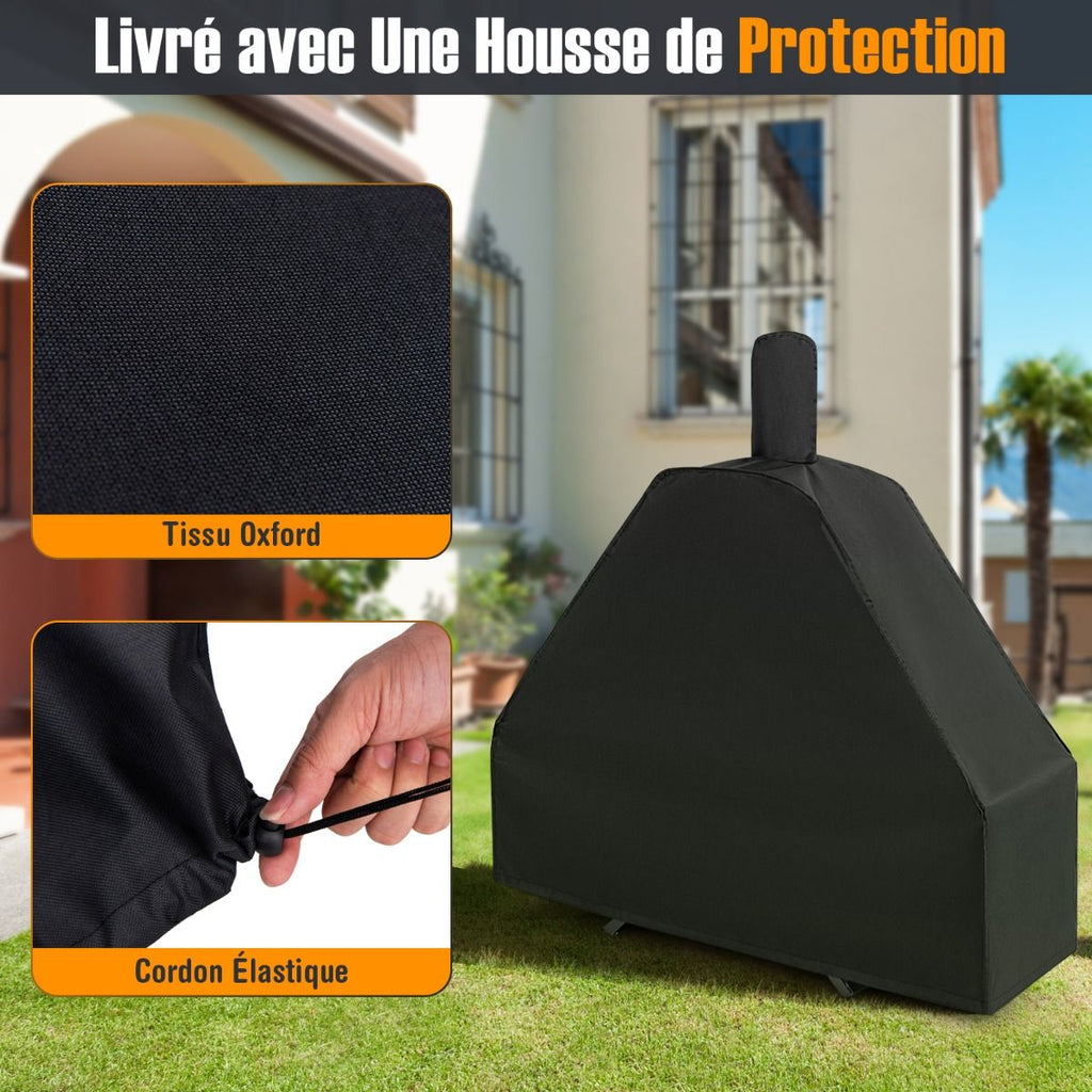 Four  Pizza au Feu de Bois d'Extrieur Housse en Tissu Oxford Pierre  Pizza de 31 cm Pelle  Pizza Grille de Cuisson -