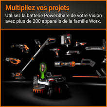 Load image into Gallery viewer, WORX LANDROID Vision WR206E.1, Robot Tondeuse sans Fil périphérique 600 m² Surf.Max 700 m², Installation en 30 Min, Caméra 4K + IA Adaptative, évite Tous Les Obstacles, Coupe des Bordures, Multizone