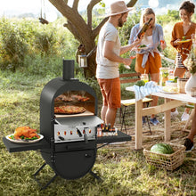 Load image into Gallery viewer, Four  Pizza au Feu de Bois d'Extrieur Housse en Tissu Oxford Pierre  Pizza de 31 cm Pelle  Pizza Grille de Cuisson -