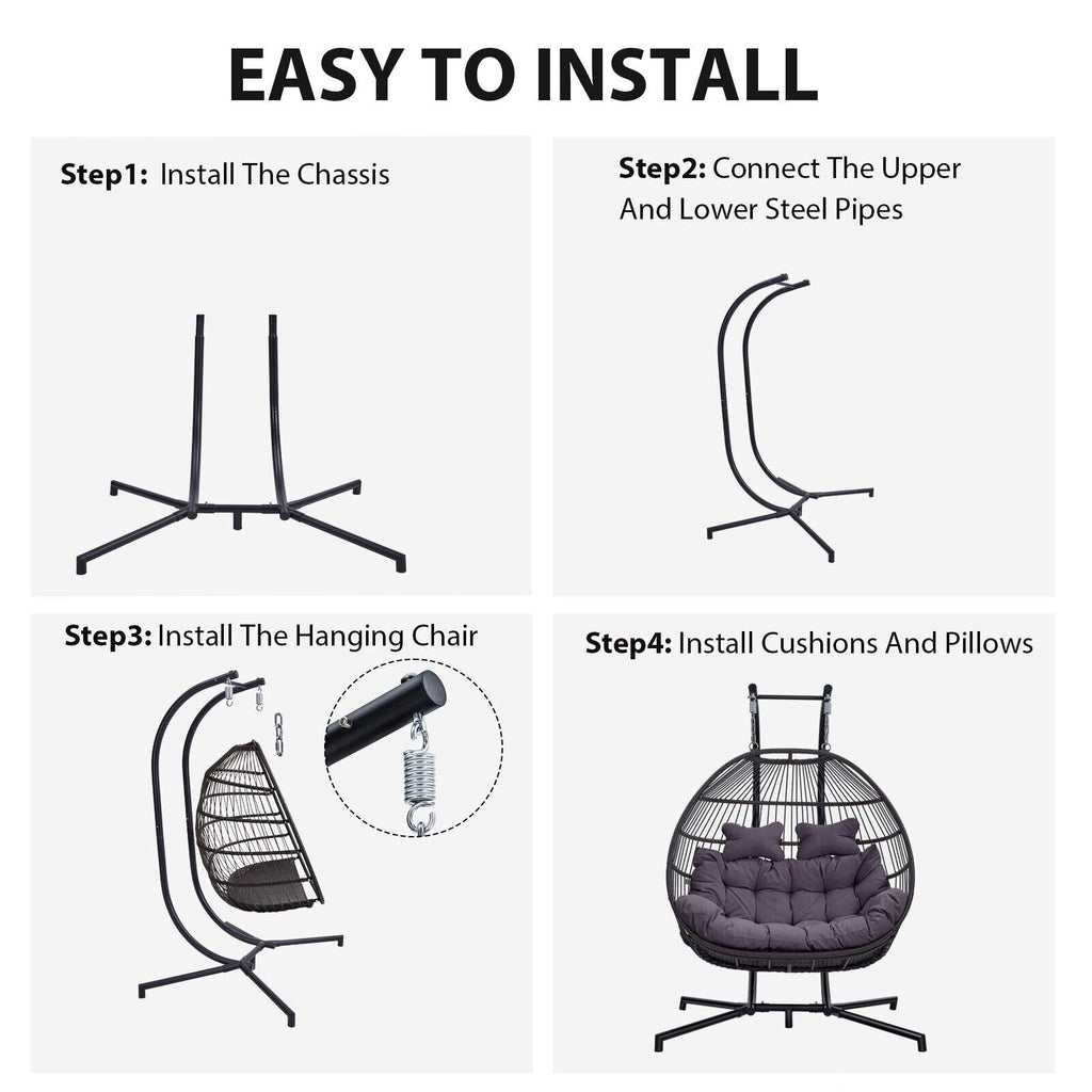 Chaise balançoire avec support,