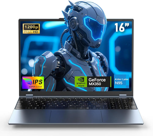 FUNYET 16 Pouces Ordinateur Portable GeForce MX350 Graphique Discret processeur N95 Notebook (jusqu'à 3 4Ghz) 32GB RAM 1TB SSD FHD 1920x1080 Clavier avec rétroéclairage Laptop Computer Type-C