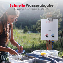 Load image into Gallery viewer, GASLAND AS132 Chauffe-eau instantané au gaz 5 l - 50 mbar - Chauffe-eau GPL - Pour camping-car, camping, douche, lavage de cheval