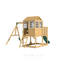 Load image into Gallery viewer, Aire de jeux enfant Montessori - 3 en 1 Balançoire, Toboggan, Cabane en bois modulable