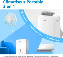 Load image into Gallery viewer, MIDEA Climatiseur PortaSplit Mobile Silencieux 4-in-1| 12000 BTU | Chauffage et Climatisation Portable Prêt à Poser 3,5kW- Clim Mobile avec rafraîchisseur, déshumidificateur, chauffage,ventilateur