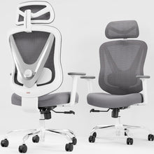 Load image into Gallery viewer, HOLLUDLE Chaise de Bureau Ergonomique avec Support Lombaire 3D &amp; accoudoirs 3D réglables – Design en V du Dos, Fauteuil de Bureau Confortable pour Bureau et Maison, Blanc