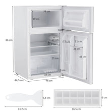 Load image into Gallery viewer, Réfrigérateur Compact Mini-réfrigérateur 90 L Congélateur Séparé avec Design à 2 Portes Fonctionnement Silencieux Blanc/Gris/Noir