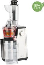 Load image into Gallery viewer, H.Koenig GSX12 Vertical Juice Extractor Stainless Steel Black, Fruit and Vegetable Juice, BPA Free, 82 mm Wide Mouth, Soft Pressure, 1 Litre, 400 W