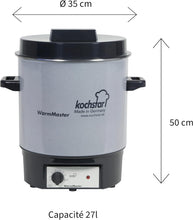 Load image into Gallery viewer, Kochstar K99104035 Electric Sterilizer with Thermostat and Tap 27 Litres 50 x 46.5 x 37 cm Grey