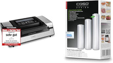 Load image into Gallery viewer, Caso FastVac 500, Professional Commercial Vacuum Sealer, Stainless Steel, Double Piston Pump, 15 Litres/Minute, Includes 2 Free Foil Rolls