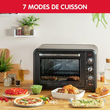 Load image into Gallery viewer, Moulinex Oven, 33 L, Rotating heat, Advanced convection, 6 cooking modes, Thermostat adjustable up to 240°C, Timer 120 min, Reversible grill, Silicone oven mitts, Optimo Black OX464811