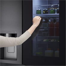 Load image into Gallery viewer, LG GSXV91MCAF Réfrigérateur combiné - Side by Side, 635L, InstaView, Total No-Frost, Compartiment congélation, Distributeur d'eau et glace UVnano, Compresseur Inverter Linear, Wi-Fi, Noir, Classe F