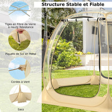 Load image into Gallery viewer, Tente Bulle à Ouverture Instantanée pour 6 à 10 Personnes Tente Dôme d'Extérieur 328 x 328 cm Résistante Aux Intempéries Transparent
