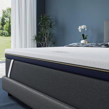 Load image into Gallery viewer, BedStory Mattress Topper 160 x 200 cm, Thickness 10 cm, Memory Foam Mattress Topper 160 x 200 cm Gel Infused Ergonomic Mattress Topper, High Density Ventilation, Hypoallergenic Washable Cover