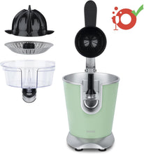 Load image into Gallery viewer, H.Koenig AGR80 160W Professional Electric Citrus Juicer Stainless Steel Lever and Filter Drip Free BPA Free Dishwasher Safe Parts