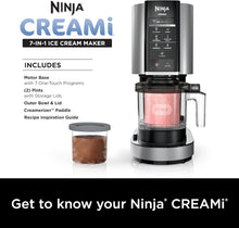 Load image into Gallery viewer, Ninja NC301 CREAMi Ice Cream Maker, for Gelato, Mix-ins, Milkshakes, Sorbet, Smoothie Bowls &amp; More, 7 One-Touch Programs, with (2) Pint Containers &amp; Lids, Compact Size, Perfect for Kids, Silver
