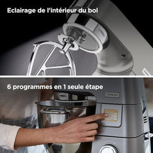 Load image into Gallery viewer, Kenwood Titanium Chef Patissier XL KWL90.034SI, Robot Patissier Balance Intégrée, Batteur K, Pétrin, Fouet, Batteur Souple, Deux Bols, Couvercle Anti-Projections, 1400W, Acier, Argent