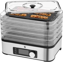 Load image into Gallery viewer, WMF KITCHENminis Dehydrator, 400 W, Stainless Steel, 5 Trays BPA Free, Programmable Dried Fruits, Vegetables, Dehydrated Mushrooms, Cereal Bars, Cromargan 0415250011