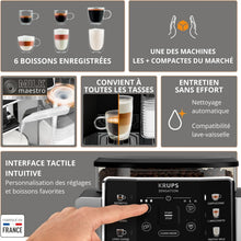 Load image into Gallery viewer, Krups Sensation C50, Machine à café grains, machine expresso, 5 boissons accès direct, Interface tactile, Facile à utiliser, Nettoyage automatique, Buse vapeur Cappuccino, Fabriqué en France EA910810