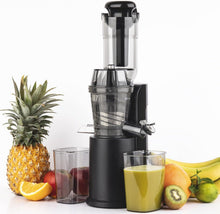 Load image into Gallery viewer, H.Koenig GSX12 Vertical Juice Extractor Stainless Steel Black, Fruit and Vegetable Juice, BPA Free, 82 mm Wide Mouth, Soft Pressure, 1 Litre, 400 W