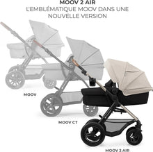 Load image into Gallery viewer, Kinderkraft MOOV2 Poussette 3 en 1, Système de voyage de la naissance à 27 kg, Siège auto Mink PRO I-Size inclus, Capote extensible avec filtre UPF50+, Accessoires pratiques, Gris