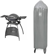 Load image into Gallery viewer, Weber Q1400 Barbecue électrique avec support, surface de cuisson 43 x 32 cm, nomade, grille en fonte émaillée divisée en 2 parties, couvercle et cuve en fonte d'aluminium - Gris foncé (52020853)