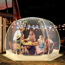 Load image into Gallery viewer, Tente Bulle à Ouverture Instantanée pour 6 à 10 Personnes Tente Dôme d'Extérieur 328 x 328 cm Résistante Aux Intempéries Transparent