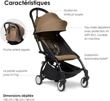 Load image into Gallery viewer, Poussette BABYZEN YOYO2 6+ (Cadre noir + pack couleur Aqua) - Comprend un harnais, un dossier, des arceaux de capote, une bandoulière, un coussin d’assise, et une capote assortie
