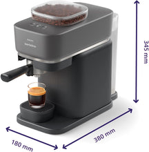Load image into Gallery viewer, Philips Baristina Machine à expresso - Un véritable expresso, en toute simplicité - Compacte - 16 bars de pression - Broyeur intégré - Machine blanche avec porte-filtre blanc (BAR300/00)