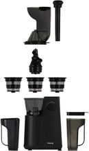 Load image into Gallery viewer, H.Koenig GSX12 Vertical Juice Extractor Stainless Steel Black, Fruit and Vegetable Juice, BPA Free, 82 mm Wide Mouth, Soft Pressure, 1 Litre, 400 W