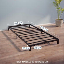 Load image into Gallery viewer, Dreamzie Cadre de Lit 160x200 avec Sommier - Sommier 160x200 avec Pieds - Hauteur de 35 cm - Structure Solide, Assemblage Facile et Espace de Rangement