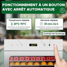 Load image into Gallery viewer, Kwasyo Food Dehydrator Stainless Steel 8 Trays Temperature Regulator 30-90°C 24H Timer Function BPA Free Dehydrator for Fruit, Meat, Vegetables