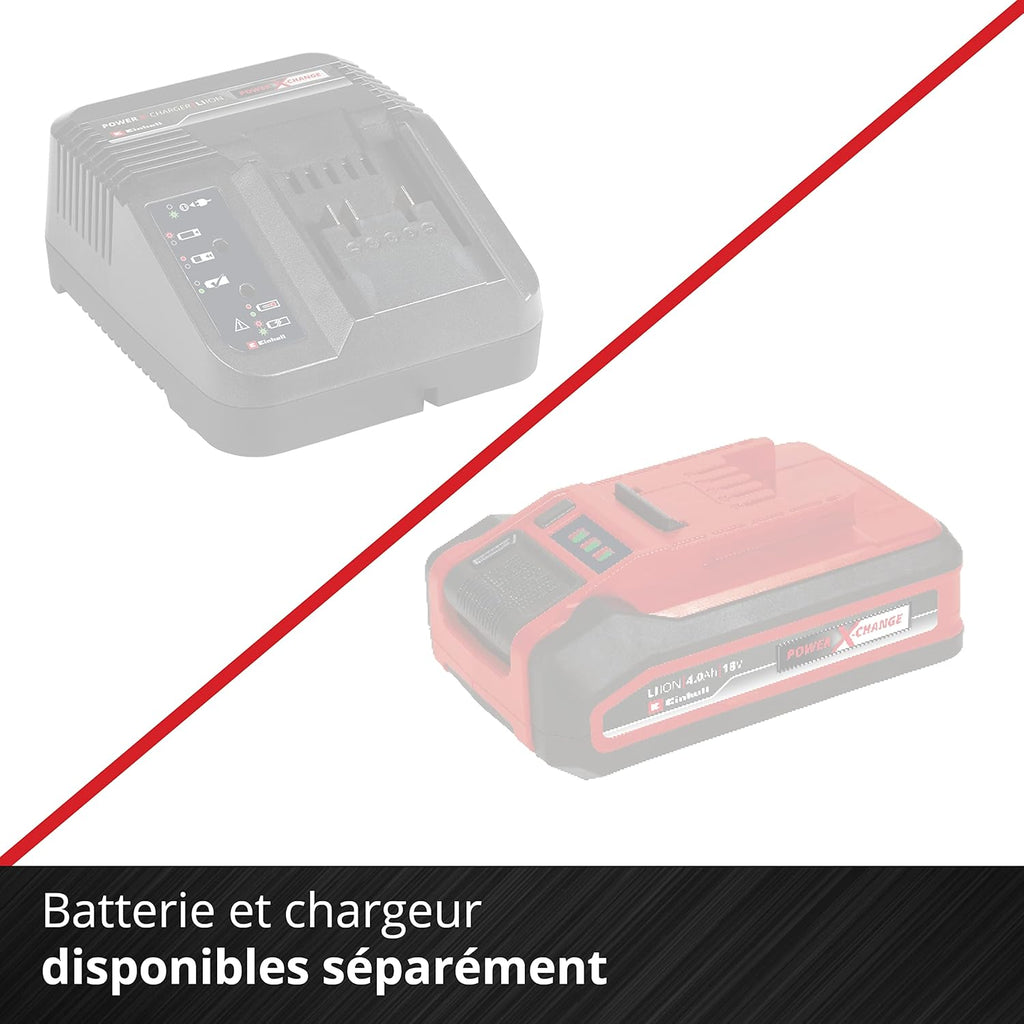 Einhell Tondeuse à gazon sans fil GE-CM 18/33 Li Kit Power X-Change (18V, Largeur de Coupe 33cm, Surface conseillée 200 m²) Livré avec Batterie 4,0 Ah et Chargeur