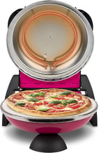Load image into Gallery viewer, G3 Ferrari G10006 Pizza Express Delizia, 1200 W Pizza Oven, Adjustable Thermostat up to 400°C, Cooks Tasty Pizza in 5 Minutes, Double Resistance, Recipe Book and Spatulas Included - Black