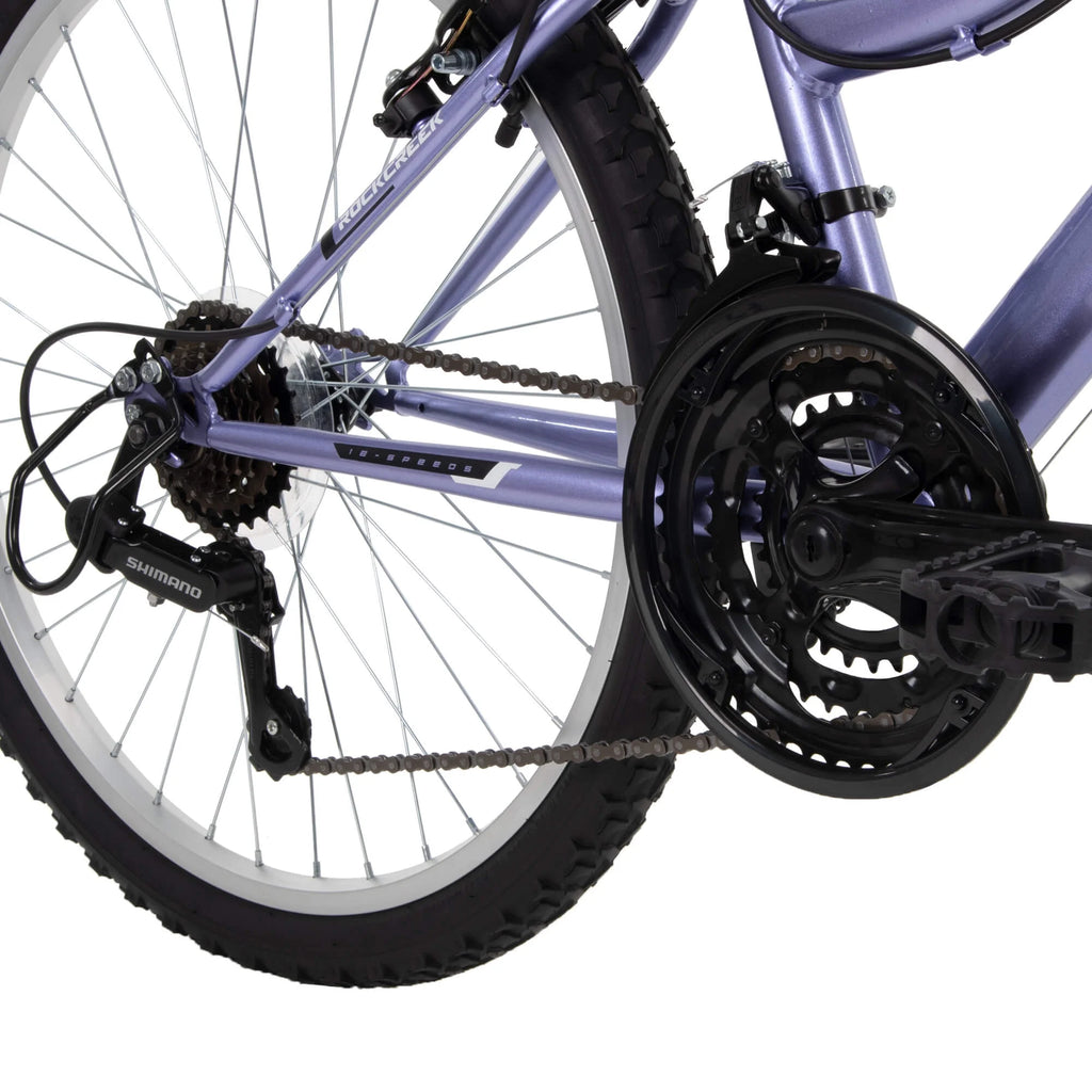 Huffy 24" Rock Creek Mountain Bike, Fits Riders 4'8" - 5'8", Purple, Adult, Women'S