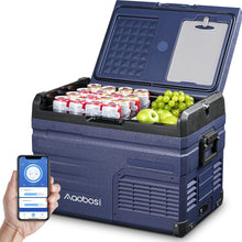 Load image into Gallery viewer, AAOBOSI 46 L Glaciere a Compression, Glaciere Electrique Double Zone, 12 V/24 V et 100-240 V Frigo Camping, -20 ℃ à 20 ℃, pour Voiture, Camion, Bateau, Camping-Car