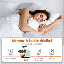 Load image into Gallery viewer, AMZCHEF Extracteur Jus - Extracteur de Jus de Fruits et Légumes - Presses-agrumes à Froid sans BPA avec 2 Tasses et Brosse - Fonction de Mastication Inversée pour Éviter les Blocages - Argent