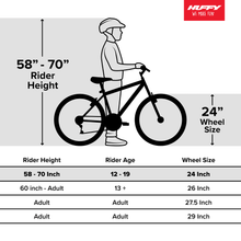 Load image into Gallery viewer, Huffy 24" Rock Creek Mountain Bike, Fits Riders 4'8" - 5'8", Purple, Adult, Women'S