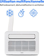 Load image into Gallery viewer, MEDION Smart Climatiseur Split P502 (5000 BTU, 3-en-1, Refroidir, Déshumidification, Ventilation, pour caravane, camping-car, kit de joint de fenêtre, mode sommeil, contrôle Wifi, Écran, MD 37735)