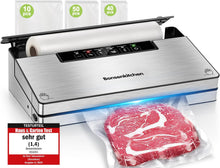 Load image into Gallery viewer, Bonsenkitchen Food Vacuum Sealer Machine, 5 Modes-8L/min, Globefish Technology for Continuous Work at High Speed, Includes 100 Vacuum Bags and 1 Roll Bag